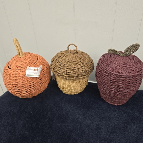 Other - GIVEAWAY! Fall Harvast Woven Baskets- Apple, Acorn or Pumpkin